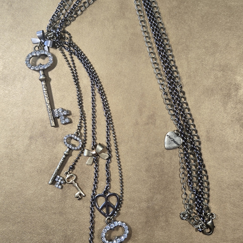 Betsey Johnson Long Charm Necklace